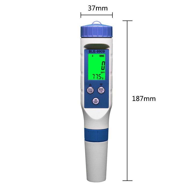 Smart Blue Tooth 5 in 1 PH/EC / TDS / Salinity / TEMP Tester BLE-9909 PH Meter Powered by YINMIK Mobile App