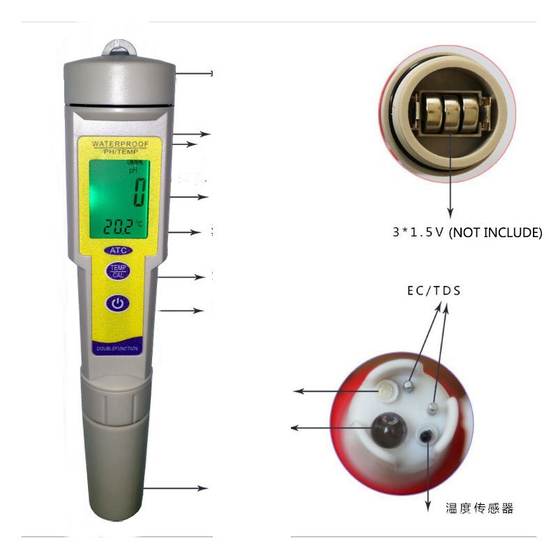 Professional Portable PH-618 Monitor Automatic Pen Water Quality Tester Aquarium Acidimeter PH Acidity Meter Acid Refractometers