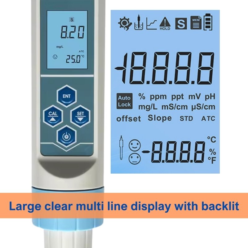 Cheaper Dissolved Oxygen Tester With Replaceable Polarography DO Electrode Cap For Aquaculture Beverage Waste Water Treatment