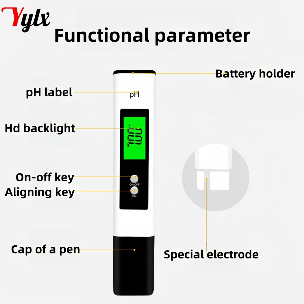 0~14 Portable Ph meter Waterproof pH water test pen Digital pen aquarium pool water pH meter