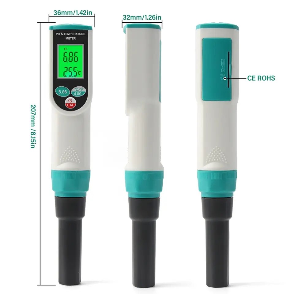 Hedao PH-2023 Digital back light pH/Temperature Waterproof Food Ph Meter for soil meat Cheese