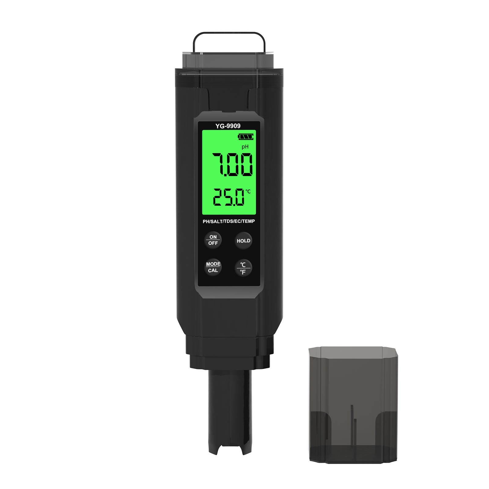 New Large LCD backlit Sreen 5 in 1 PH/Salinity /EC/TDS/TEMP Saltwater Pool Salinity Tester Drinking Water pH Meter