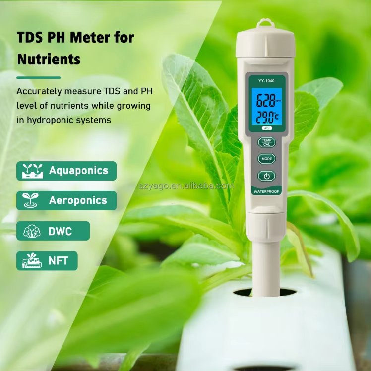 Digital LCD Backlight Screen 4 IN 1 Multifunctional Hydroponic Tester EC/TDS /Temperature / pH Meter