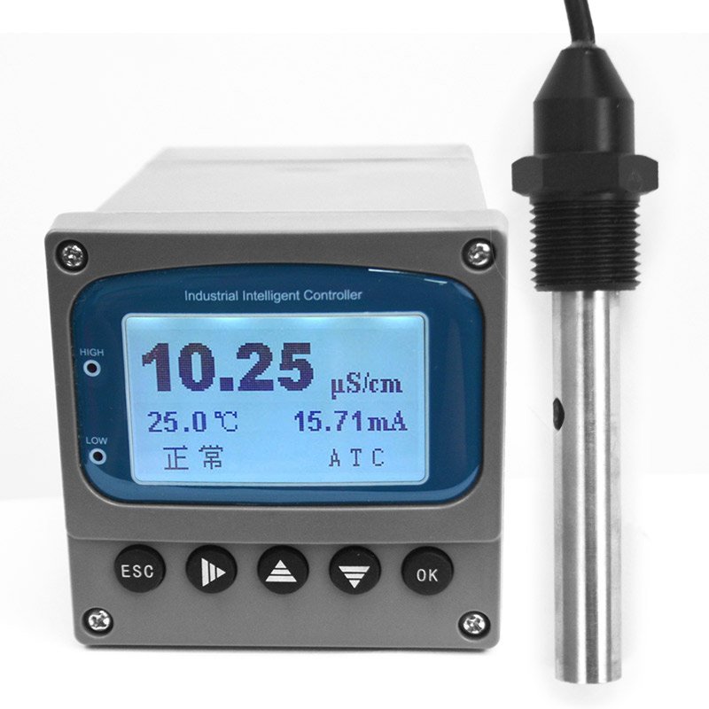 Industrial online conductivity meter and conductivity electrode 4~20mA or RS485 communication for pure water boiler water