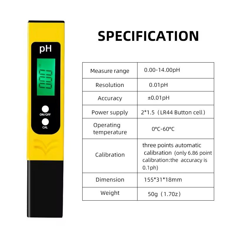 Pocket Portable pH Tester Pen Style pH Meter With LCD Display And Backlight