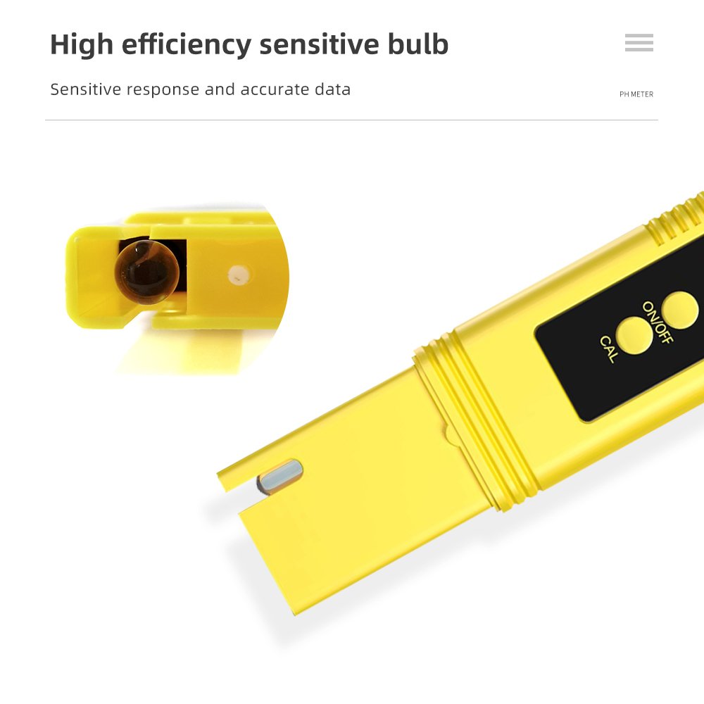 Yellow Portable Digital LCD Display Pen Type ATC Water Quality Tester Mini PH Meter