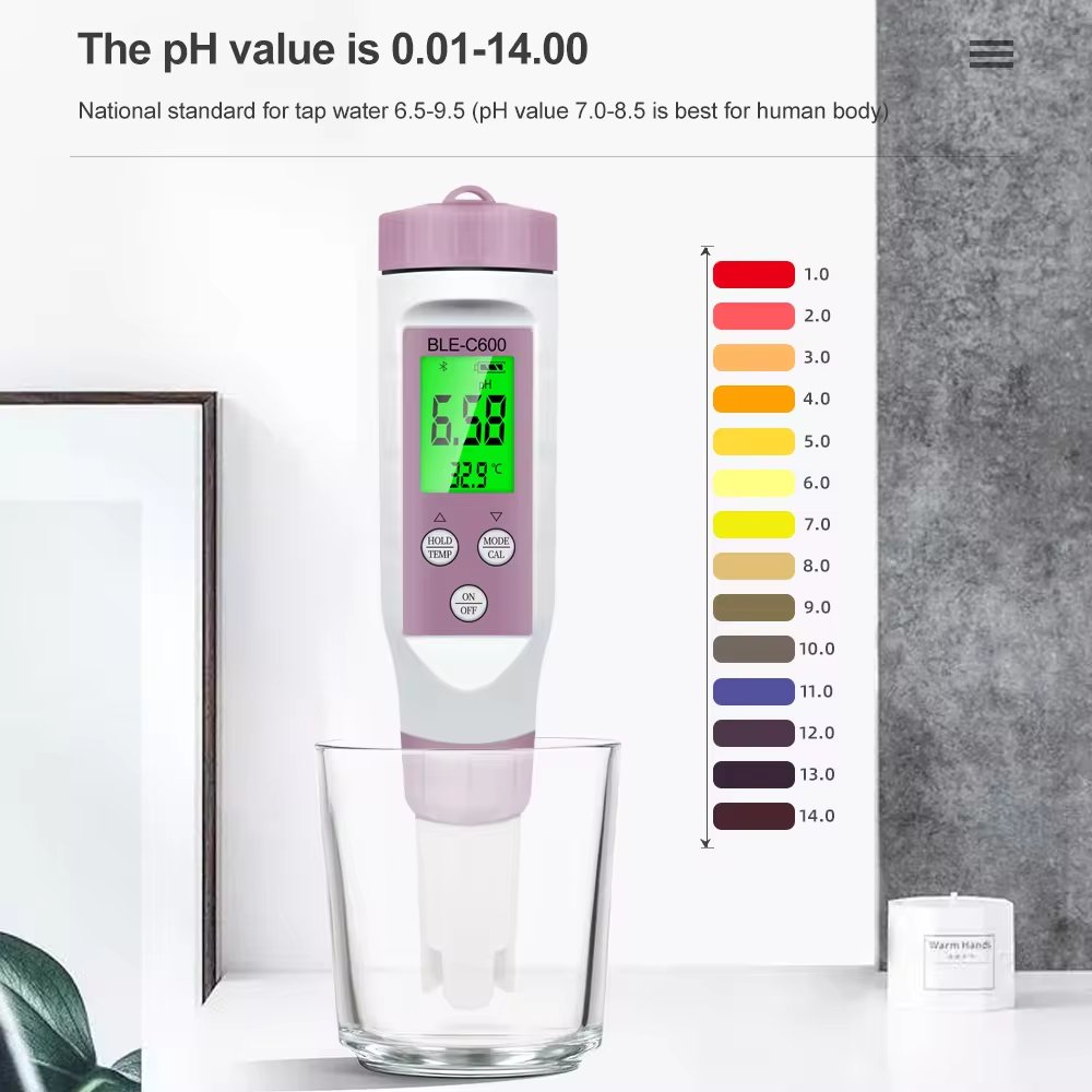 Portable 7-in-1 Digital Online Water Quality Meter Measures TDS EC ORP S.G Salinity PH ATC- Compensation