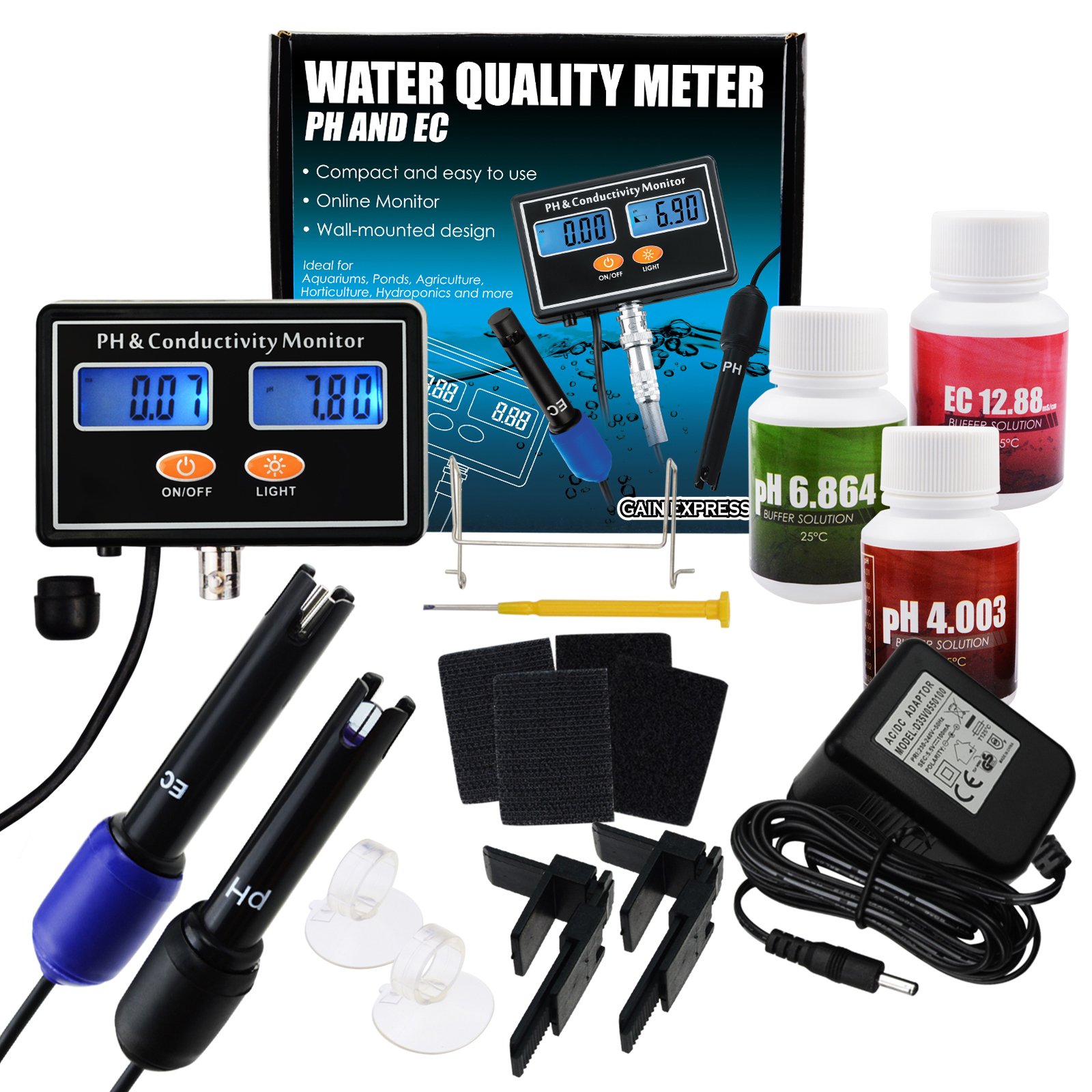 Online PH/EC Monitor Meter Tester ATC Multi Parameter Water Quality Rechargeable Real-time Monitoring (OEM Packaging Available)