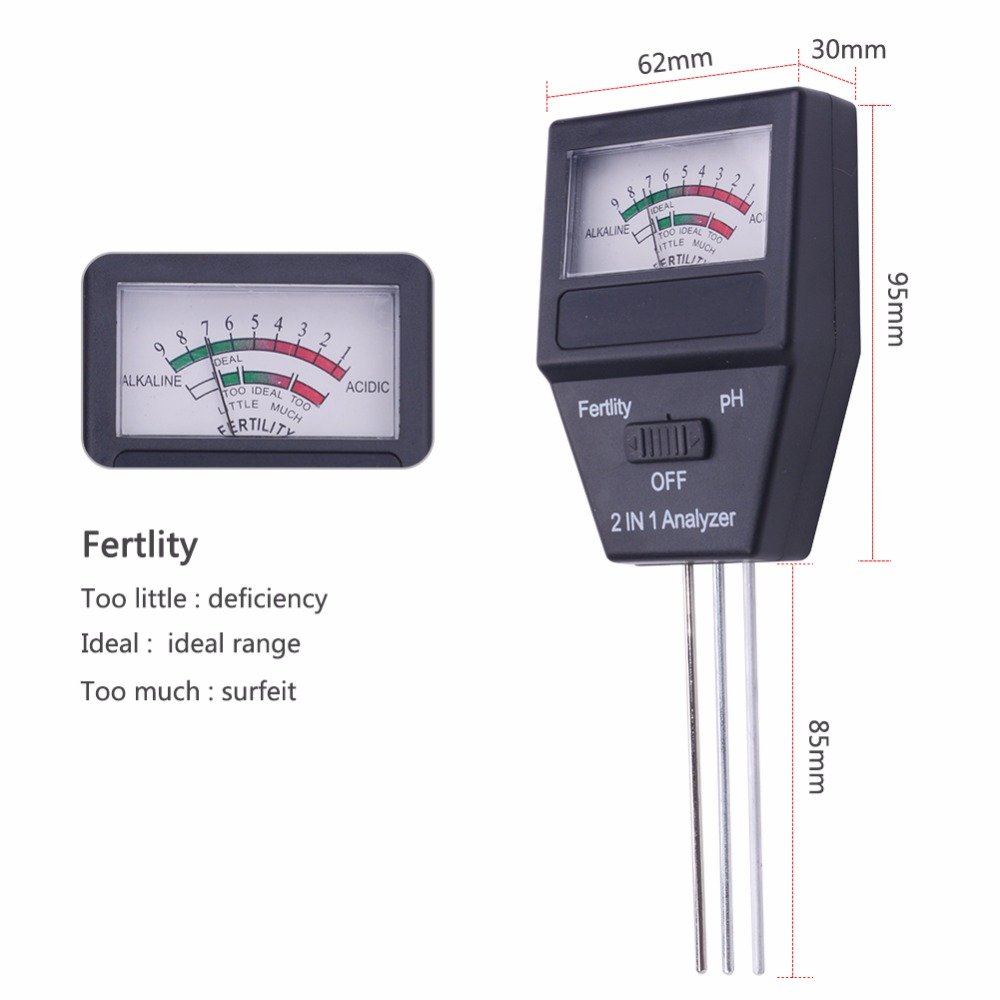 2 in 1 Soil PH meter& fertility tester with 3 Probes Ideal instrument Gardening tools