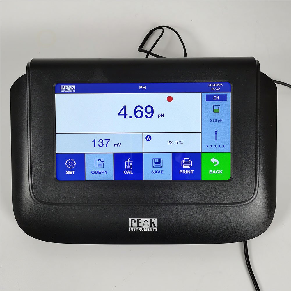 High precision ATC Temperature benchtop capacitive touch screen pH meter