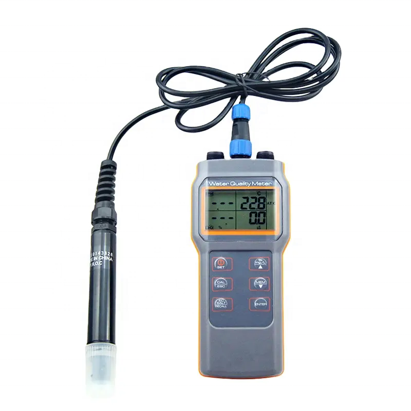 Portable Dissolve Oxygen Meter Digital Temperature Gauge DO Sensor Dissolved Oxygen Meter Conductivity Salinity PH Meter