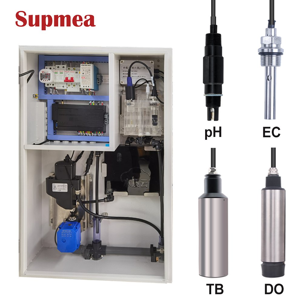 Supmea Multiparameter water quality analysis PH TDS turbidity DO sensor conductivity Online Analyzer Water Quality Controller