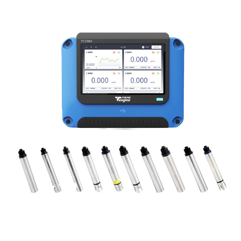 Tengine TC2000 Customizable OEM Online Water Quality Meter Multi-Parameter Sensor pH/ORP DO EC CI Turbidity Temp Test