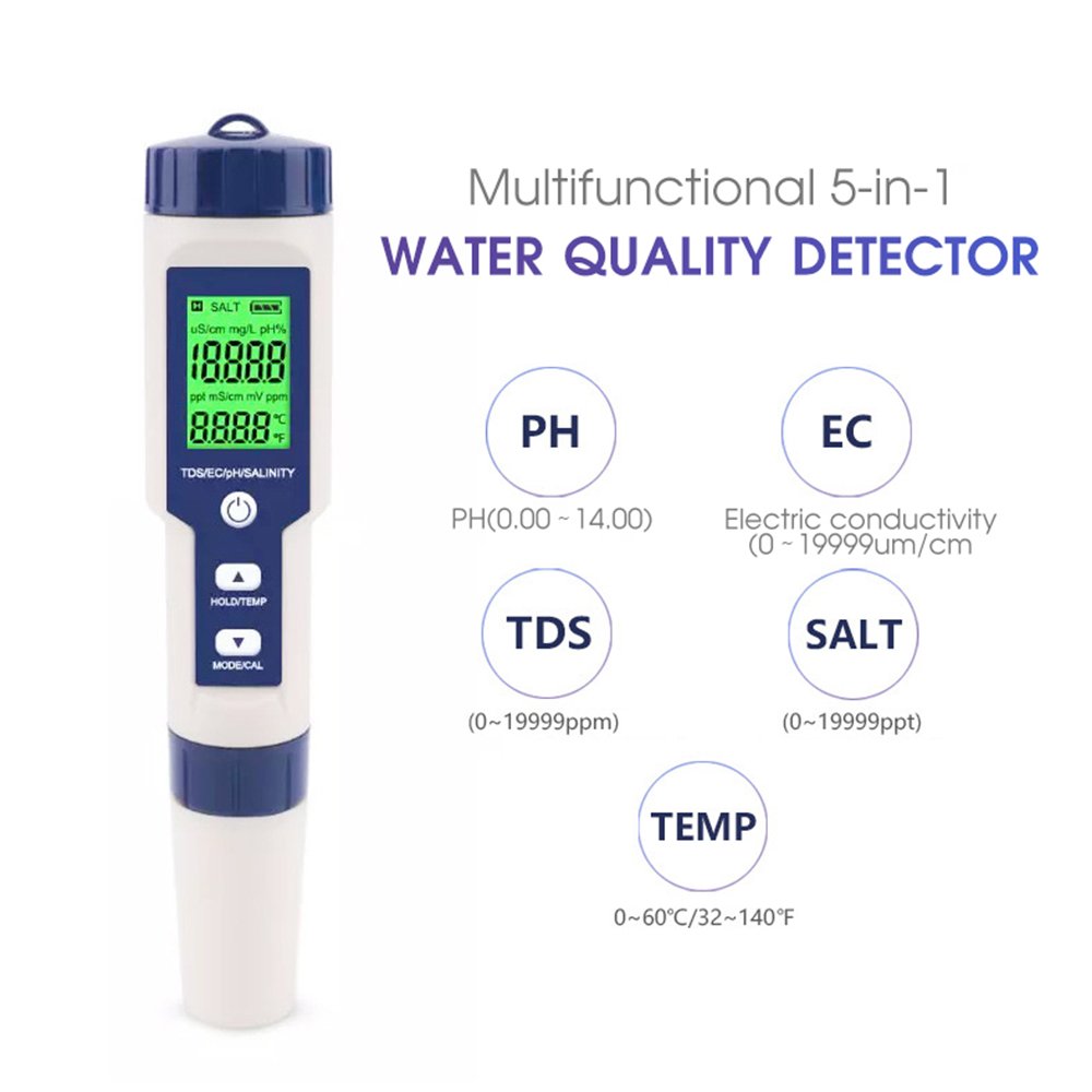Portable swimming pool ph tester ph meter pen thermometer pool water quality digital test pen