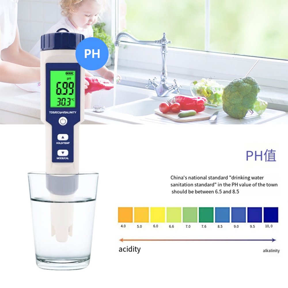 Portable swimming pool ph tester ph meter pen thermometer pool water quality digital test pen