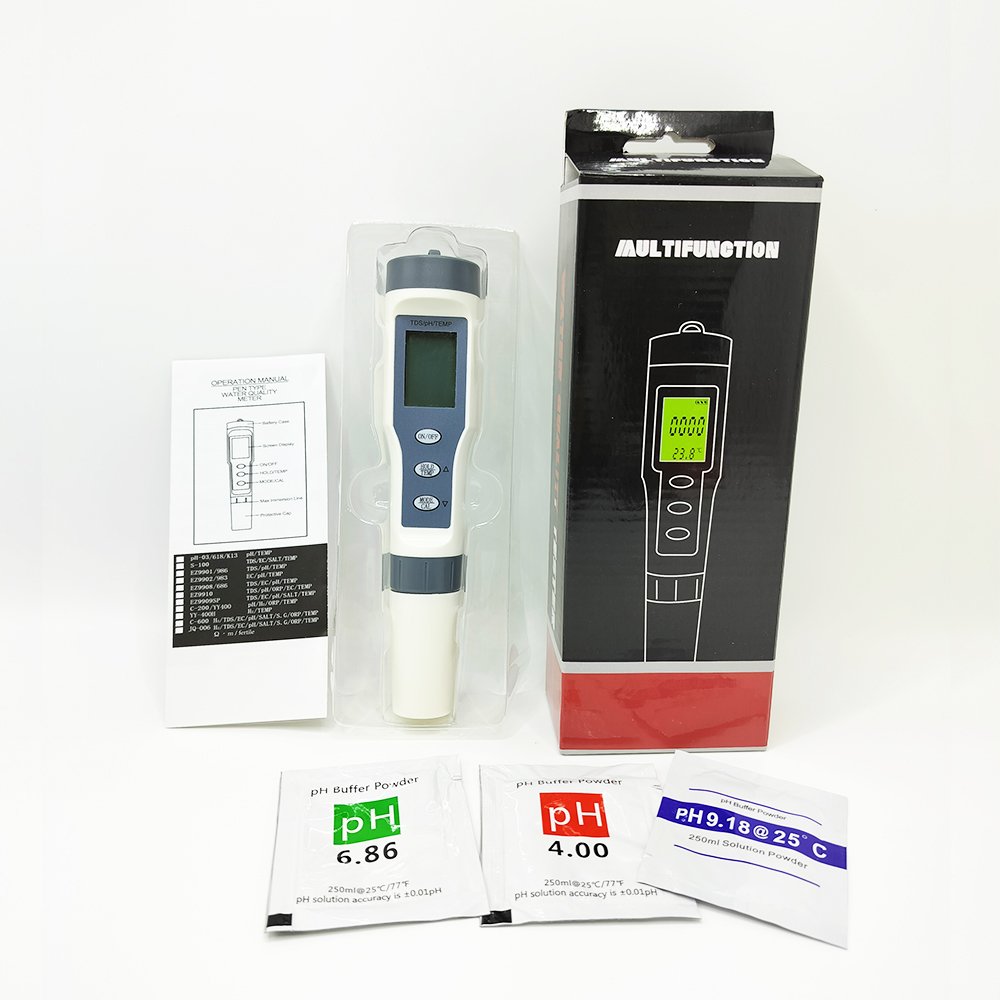 Water Quality Meter 3 In 1 Multi Function Portable pH meter TDS EC Tester Pen Backlight Digital Display For Swimming Pool