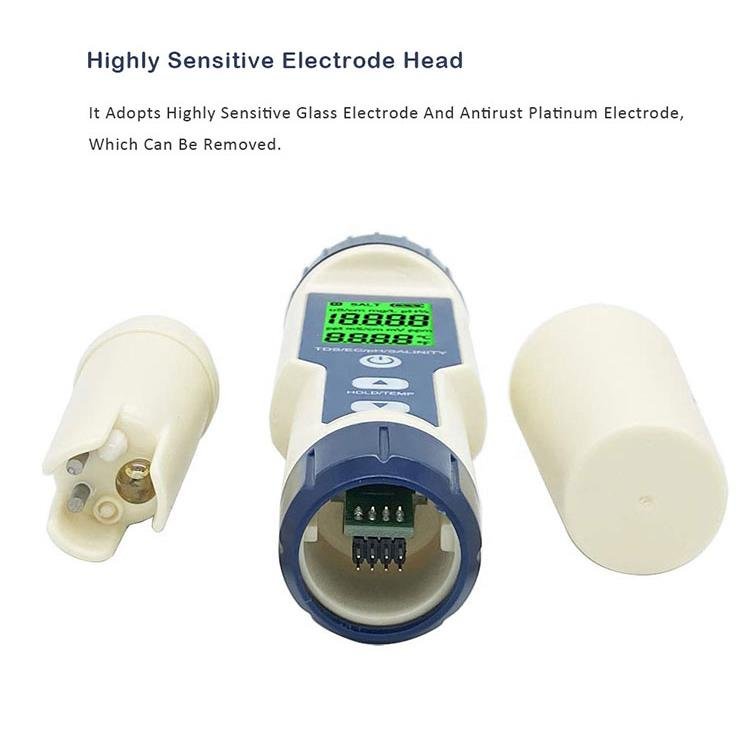 High Quality Ph Ec Tds Temperature Salinity Best Salt Water Pool 5 In1 Tester