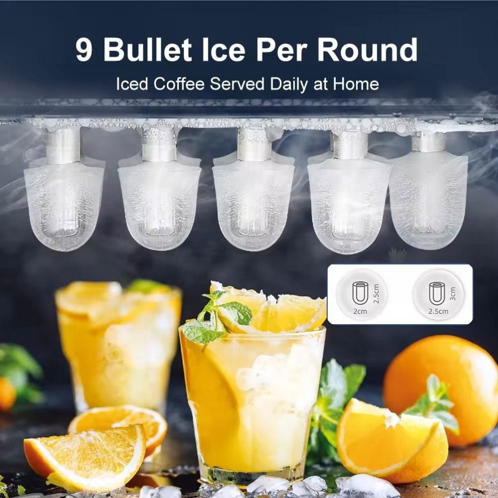 PANCERKA Electric Countertop Ice Maker Portable Household Commercial Bullet Ice Maker Small Mini Instant Ice Maker