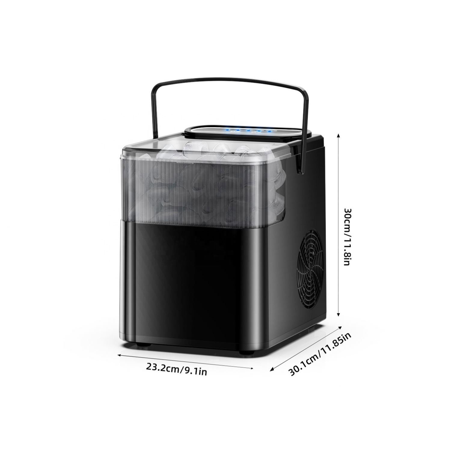 PANCERKA Electric Countertop Ice Maker Portable Household Commercial Bullet Ice Maker Small Mini Instant Ice Maker