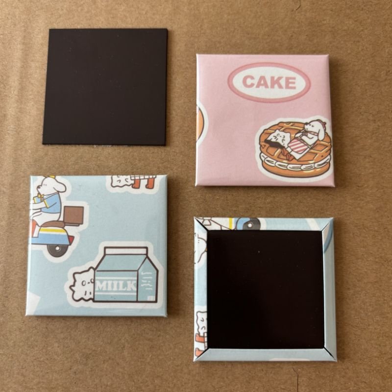 Square 63.5*63.5mm Shape Fridge Magnet Button Badge Making + 63.5*63.5mm Paper Cutter