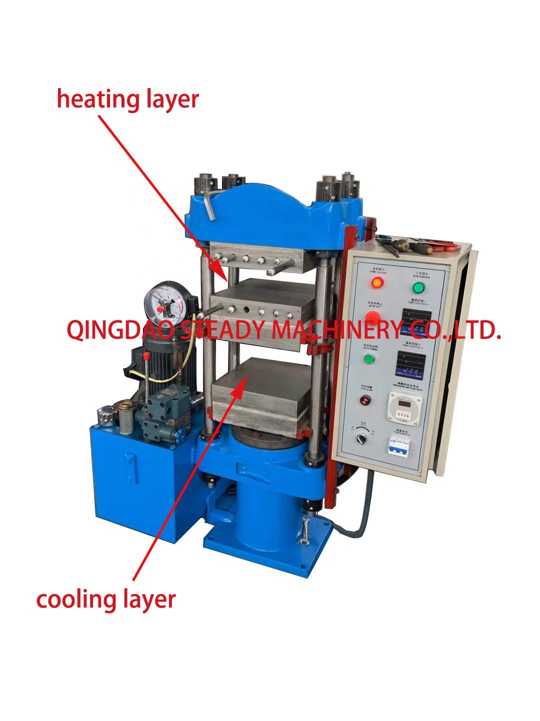 Super High Temperature UHMW PE Rubber Products Heat Hot Press Making Machine With Water Air Cooling