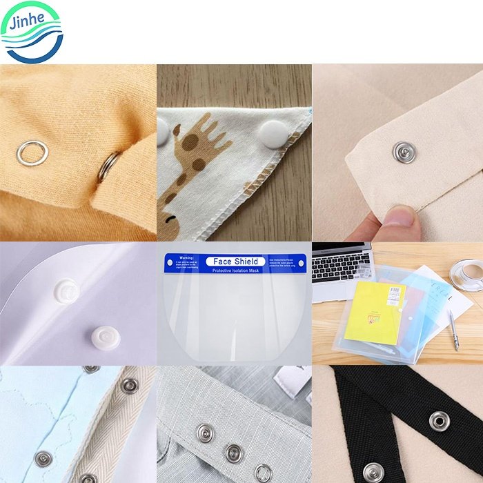 Automatic face shield plastic snap fasten button press fastener machine metal prong button setting attaching fastening machine