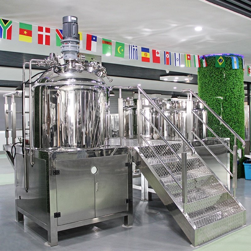 High Quality 100-500l Shampoo Mixer Machine Cosmetic Mixer Vacuum Homogenizer Emulsifier Liquid Detergent Making Machine