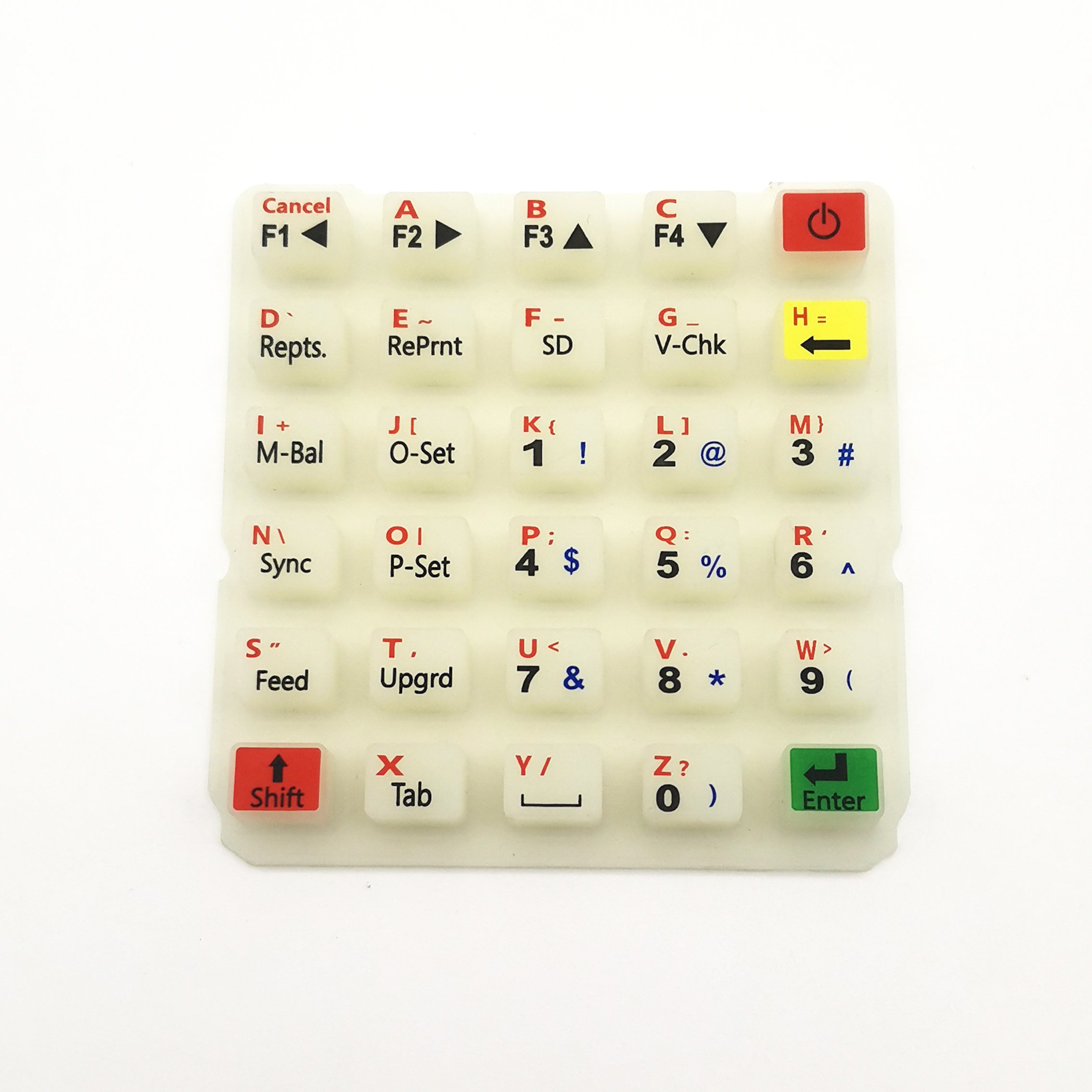 Custom Glow-in-the-Dark Silicone Keypads Fluorescence Numerous Rubber Buttons with conductive pills for pos machine