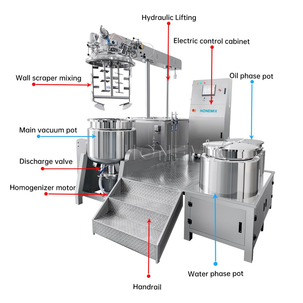 Hone Cosmetic Cream Homogenizer Emulsifier Machinery for Shampoo Lotion Making Production Line Body Oil Making Mixer on Sales