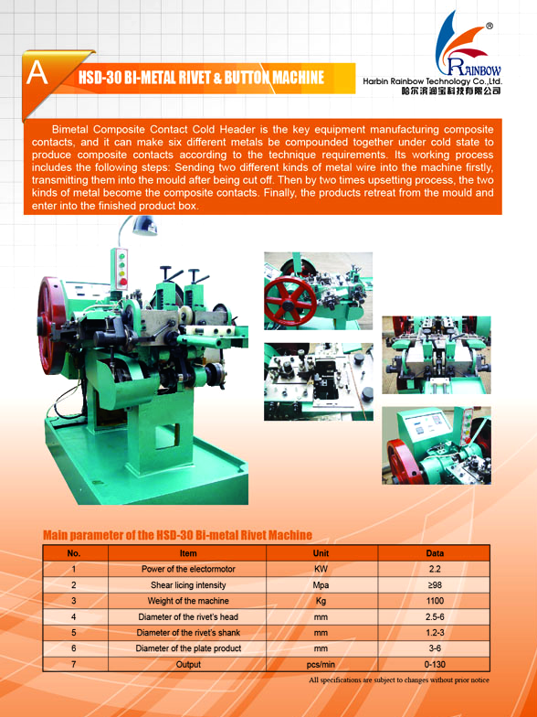 Electronic Bimetal Rivet Machine Tri Metal Button Rivet Making Machine