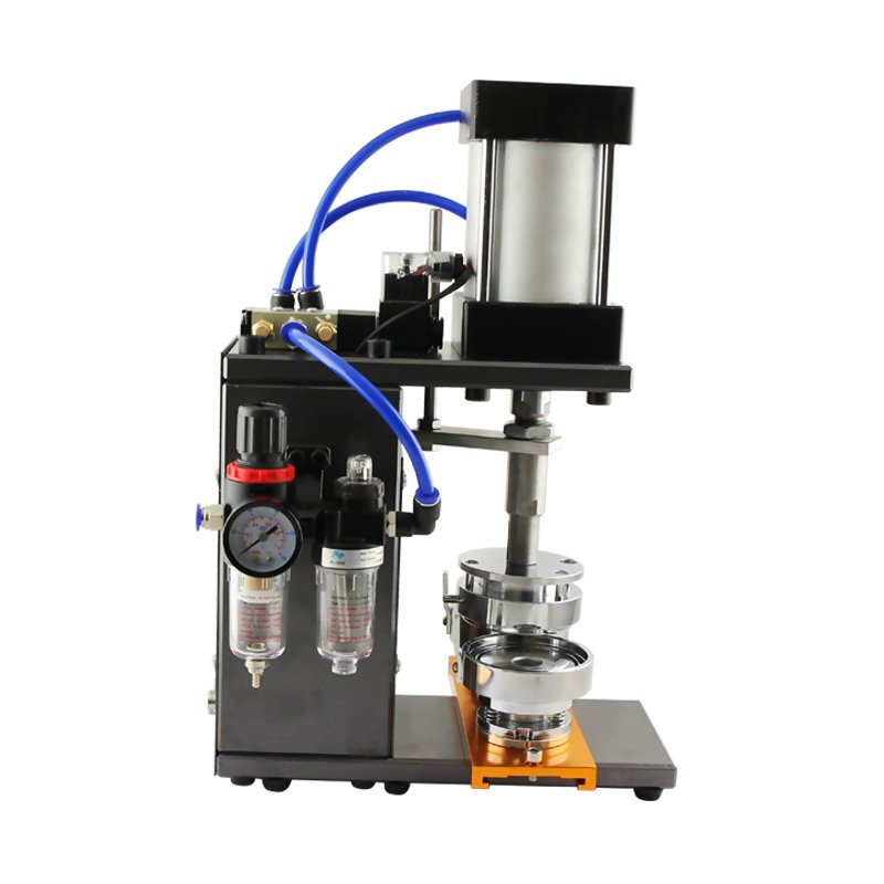 Hot Sale Round Shape Metal Pneumatic Button Maker All-Steel Body Automatic Photo Fridge Magnet Badge Press Machine