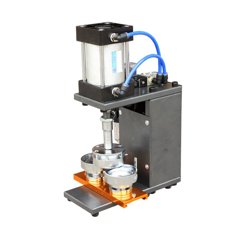 Hot Sale Round Shape Metal Pneumatic Button Maker All-Steel Body Automatic Photo Fridge Magnet Badge Press Machine