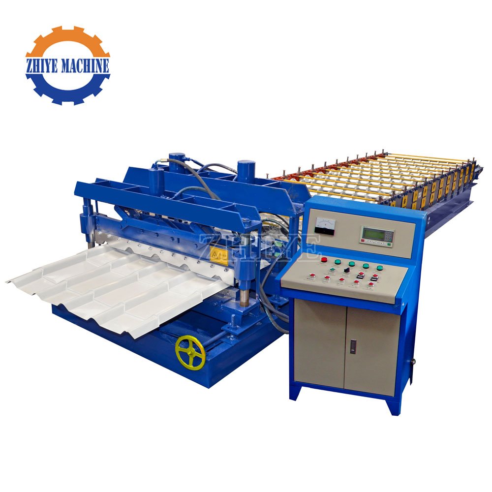Popular type glazed tile aluminium roofing panel roll forming machine step tiles making machine