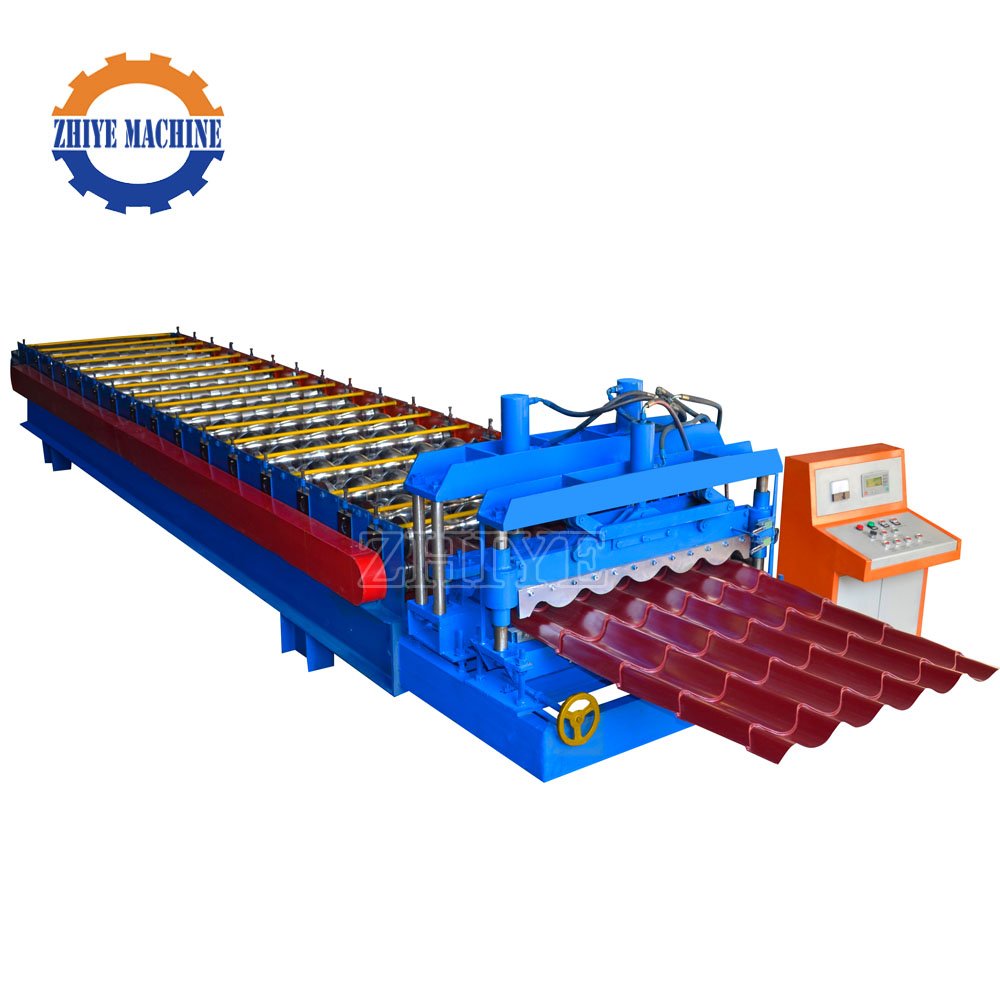 Popular type glazed tile aluminium roofing panel roll forming machine step tiles making machine