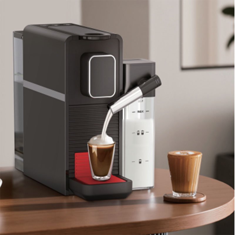 Coffee Maker WITH 2 Button for Short Espresso and Lungo cup coffee capsule coffee machine Milk tank for Cappuccion and latte
