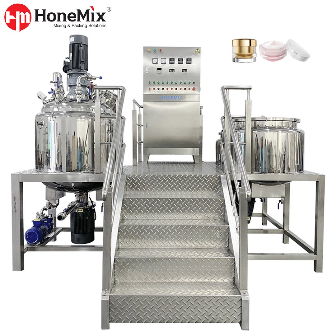 300L 500L 1000L Vacuum Emulsifier Mixer Homogenizer Machine for Toothpaste Shampoo Lotion Cream Cosmetics Production