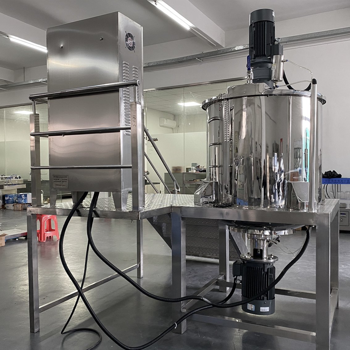cosmetic homogeneity mixer high shear bottom eye cream making machine 500L 1000L large capacity mixer for cosmetic production