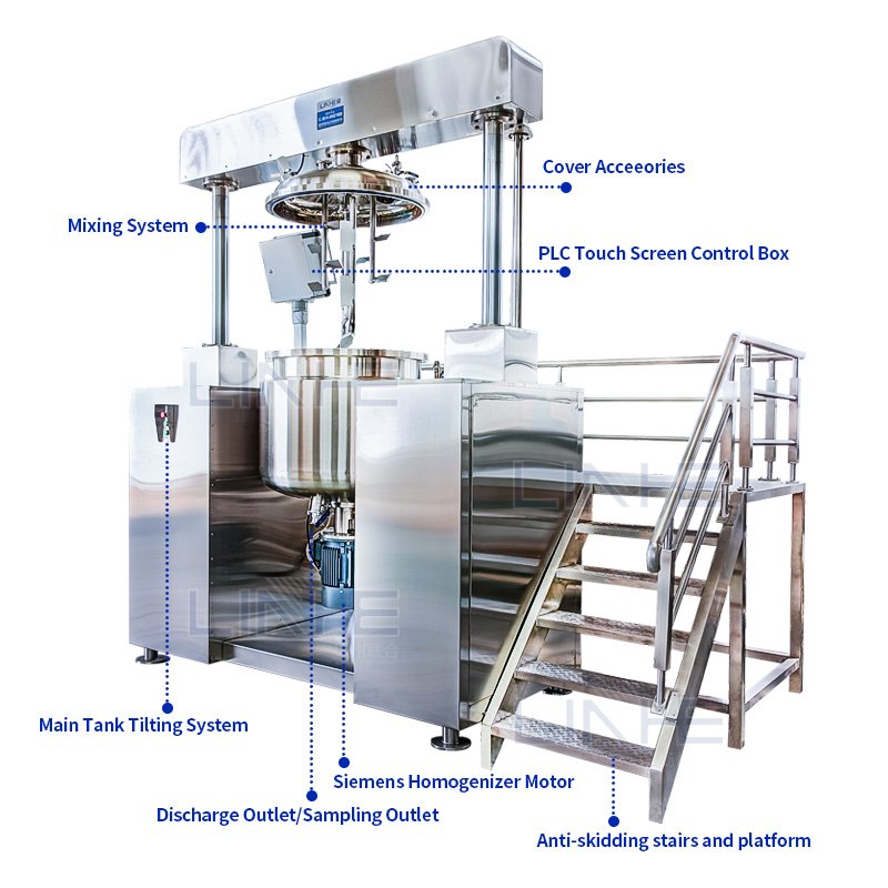 Cosmetic Cream Toothpaste Body Lotion Making Machine Vacuum Emulsifying Homogenizer Mixing Machine