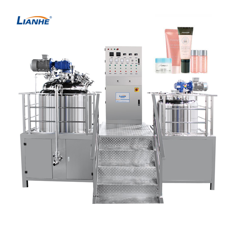 Lianhe vacuum emulsifier homogenizing mixer machine fixed type vacuum homogenizer mixer tank facial cream making machine
