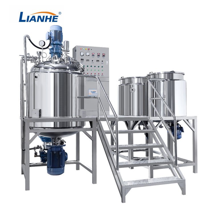 Lianhe vacuum emulsifier homogenizing mixer machine fixed type vacuum homogenizer mixer tank facial cream making machine