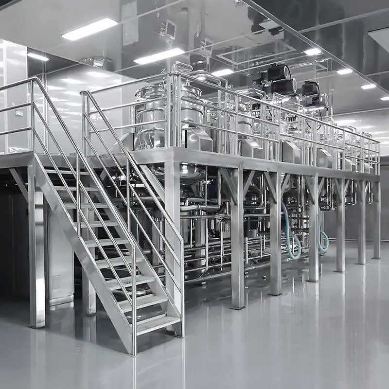 Lianhe vacuum emulsifier homogenizing mixer machine fixed type vacuum homogenizer mixer tank facial cream making machine