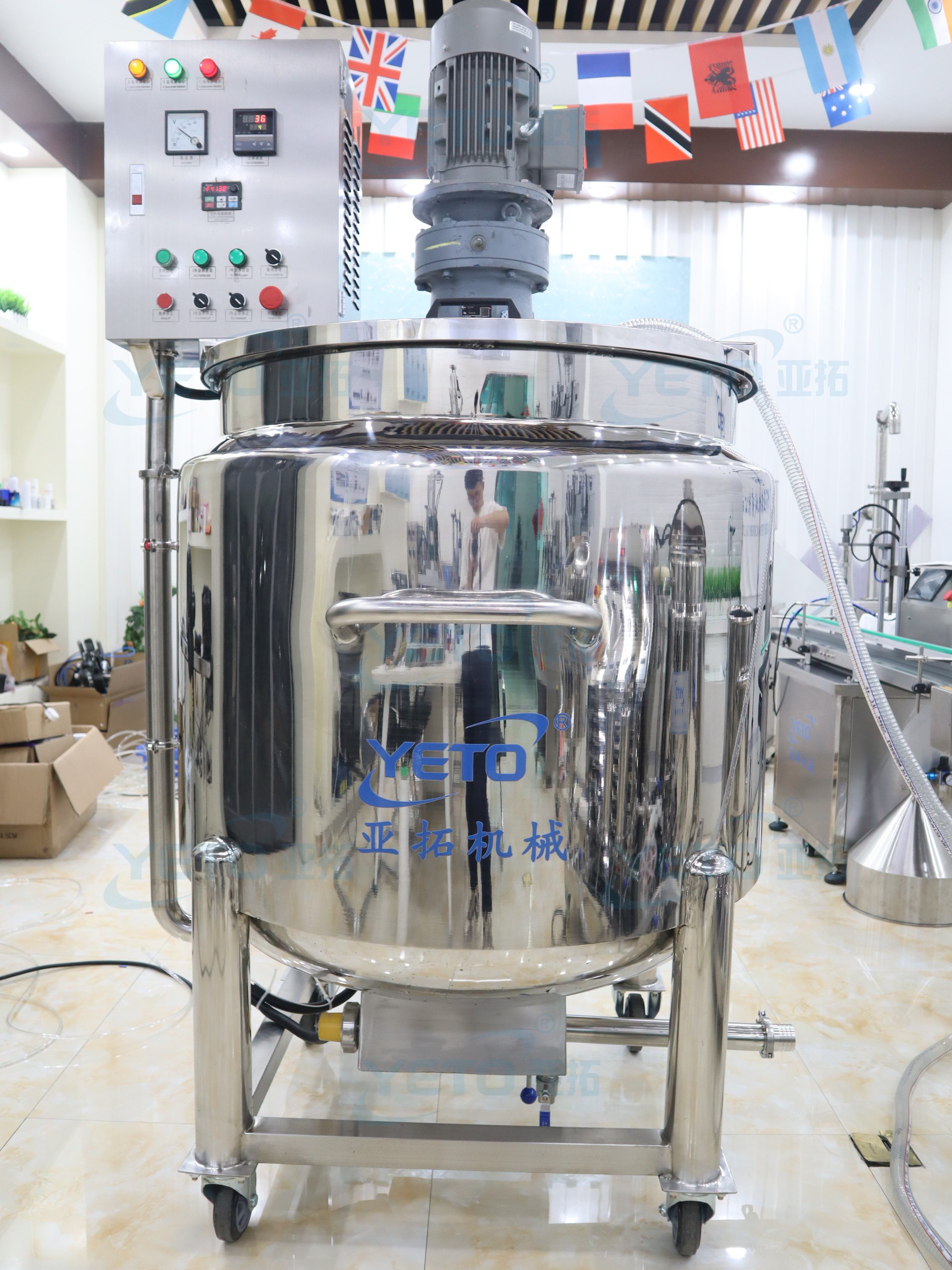50-500L Cream Mixing Machine Stainless Steel Mixer Tank With Agitator Emulsion Mix Making Machine Shampoo Lotion Production