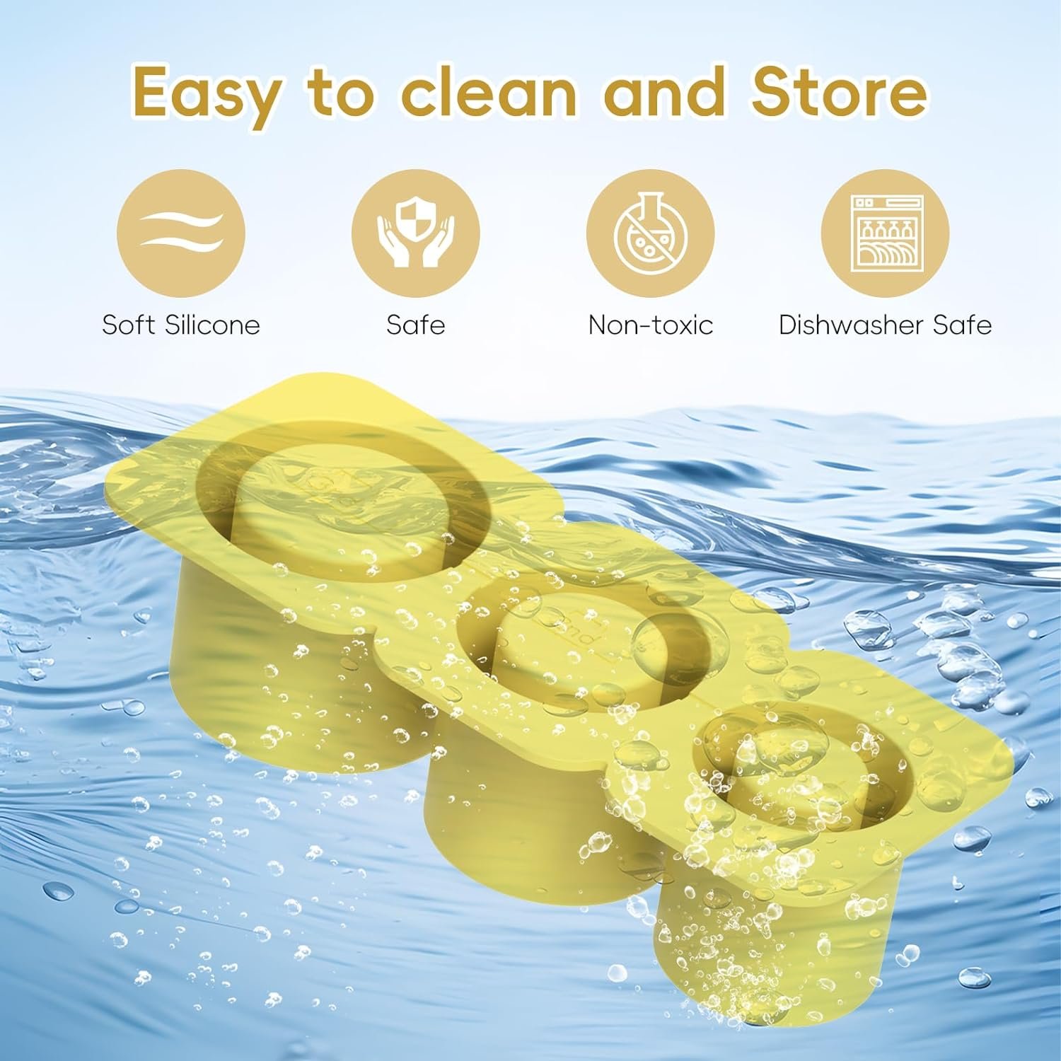 Freezer Silicone Ice Cube Tray 3 Hollow Cylinders Ice Cube Mold Easy-Release Ice Cube Tray for Stanley Cup Accessories 20-40oz