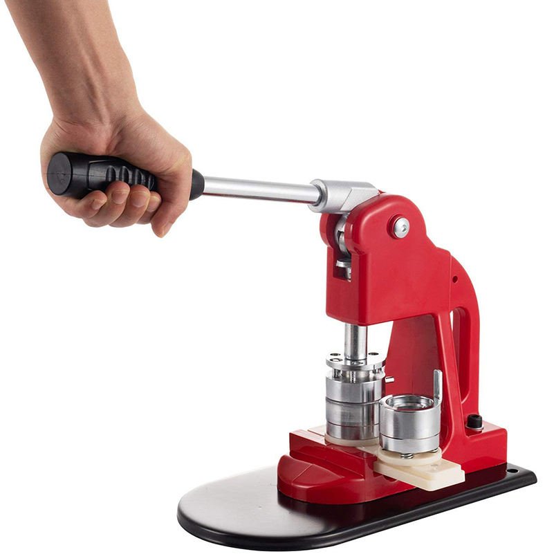 New 58mm Button Maker Pin Badge Maker Punch Press Machine with 100pcs Pin Badges Blank and Circle Cutter