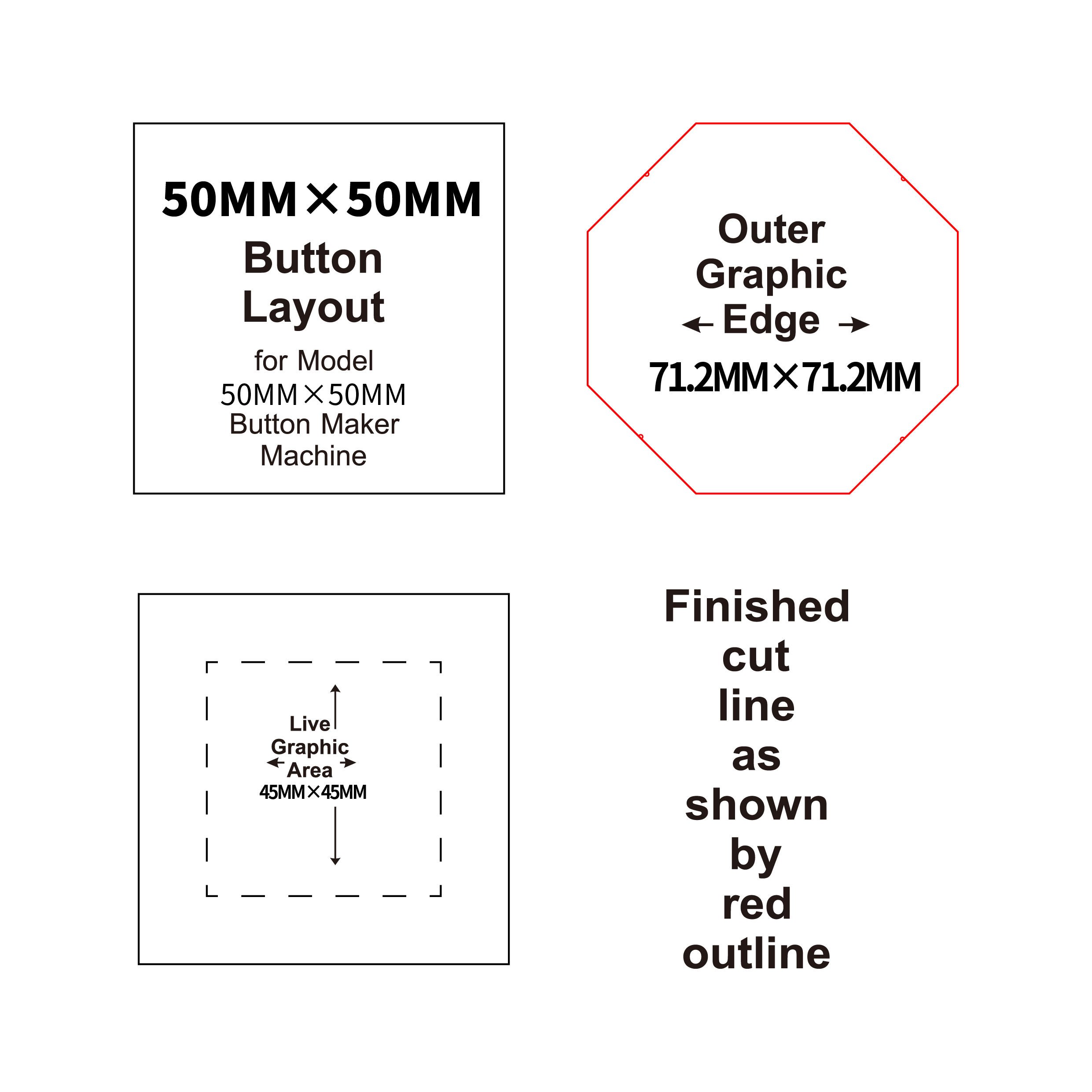 63.5*63.5mm Square Shape Custom Photo Fridge Magnet Button Machine With Cutter With 100pcs Magnets