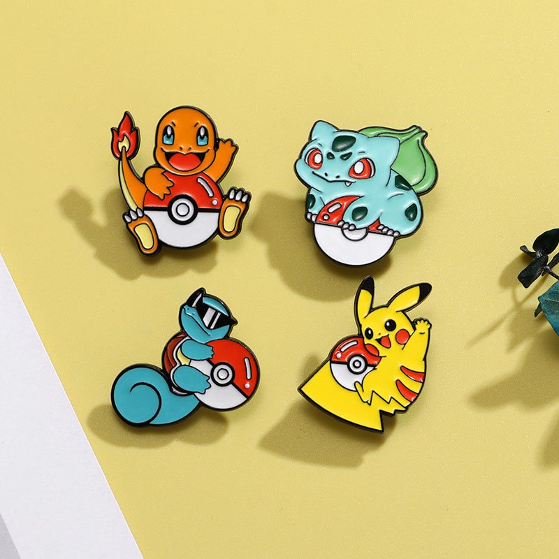 New China Manufacturer customized wholesale name maker metal cartoon pokemon making machine brooch anime badge pin for women