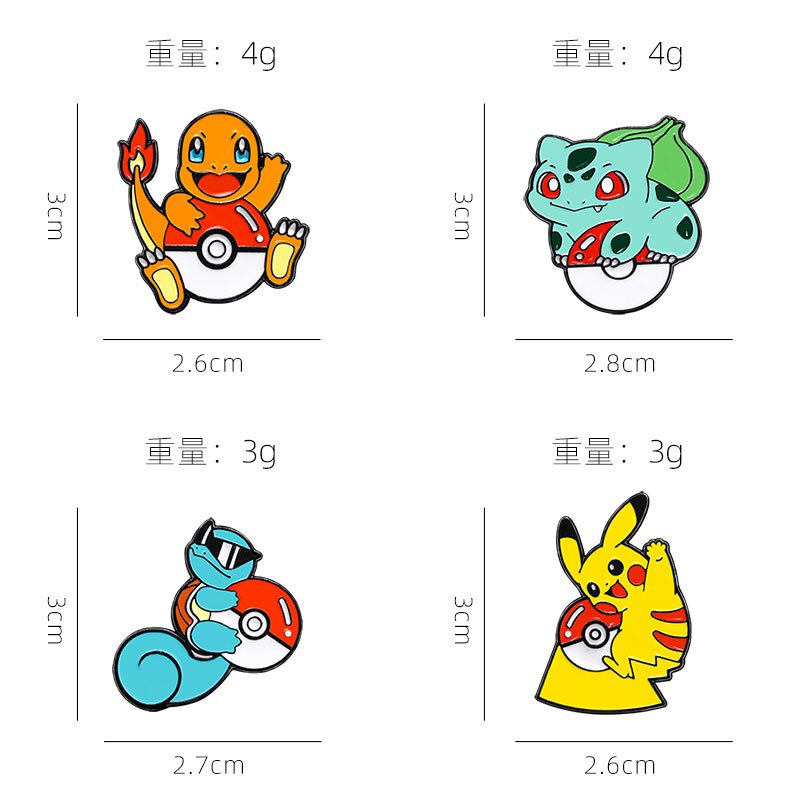 New China Manufacturer customized wholesale name maker metal cartoon pokemon making machine brooch anime badge pin for women