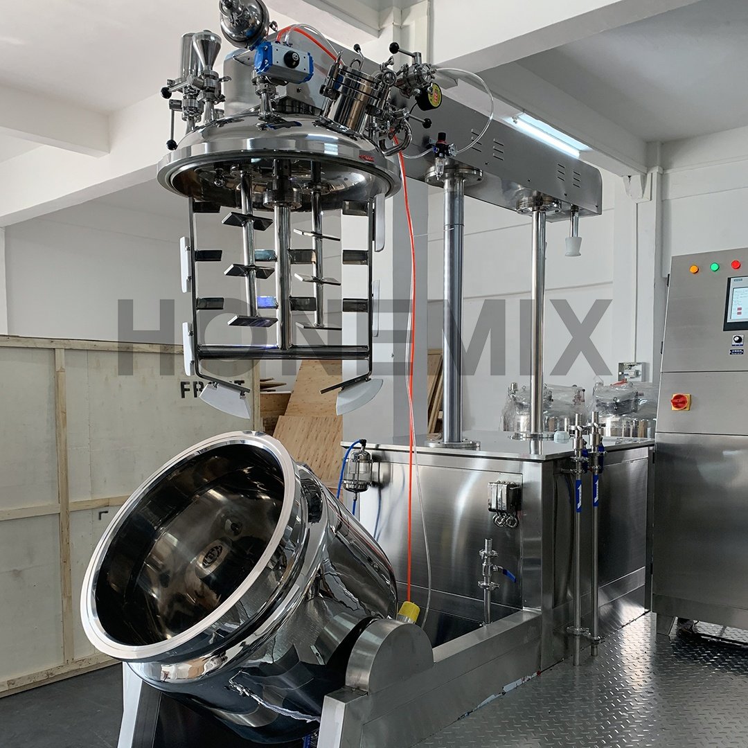 HoneMix High Performance vacuum homogenizer emulsiyfing mixer cosmetic skin whitening cream making machine