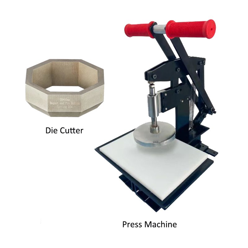 Manual Press Machine With 1PC Square Shape Die Cutter For 50*50MM Fridge Magnets