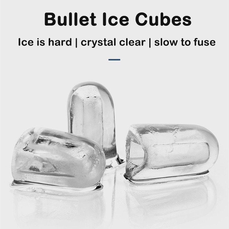 Large Capacity 120kgs Bullet Ice Maker 50kgs Storage Ice Making Machine Commercial 760W Bullet Shape Ice Machine